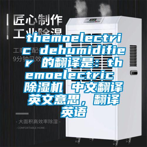themoelectric dehumidifier 的翻譯是：themoelectric 除濕機(jī) 中文翻譯英文意思，翻譯英語